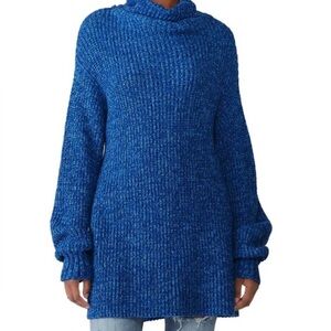 Free People Deep Blue Turtleneck Sweater